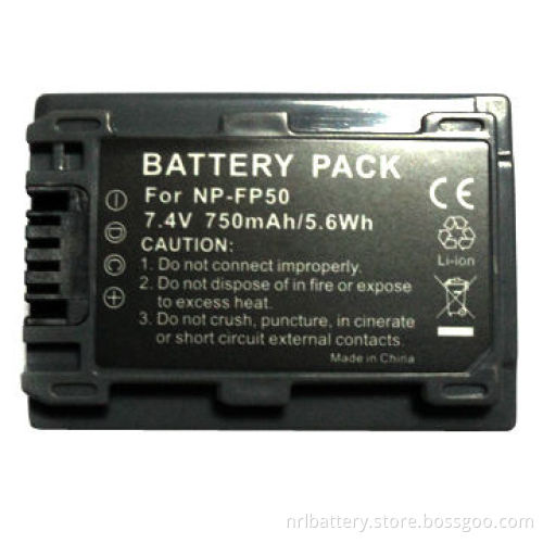 7.4V/750mAh Li-ion Camera Battery for Sony NP-FP50